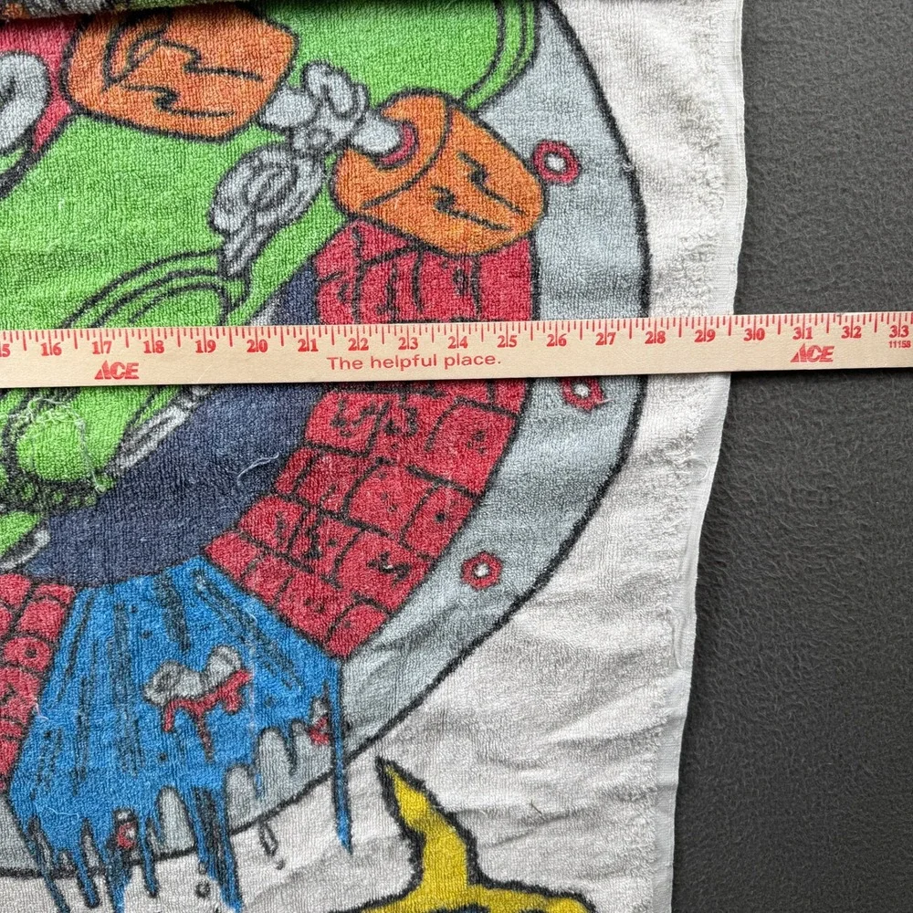 Vintage TMNT Beach Towel Michelangelo Kick Some Shell 1989 Mirage‎ Studios